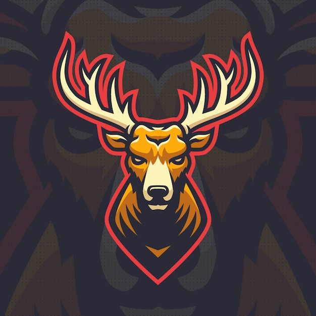 Deer mascot logo.