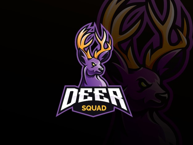 Deer mascot sport logo 