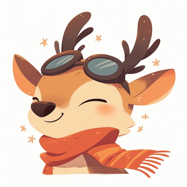 A deer pilot cartoon style