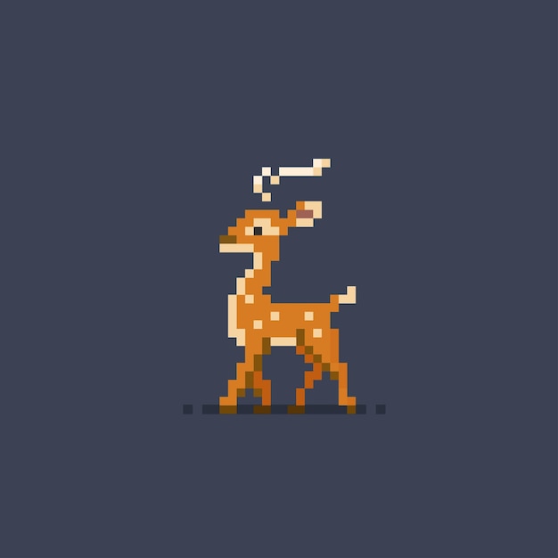 Vector a deer in pixel art style