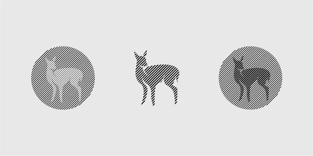 Vector deer silhouette logo design vector illustration