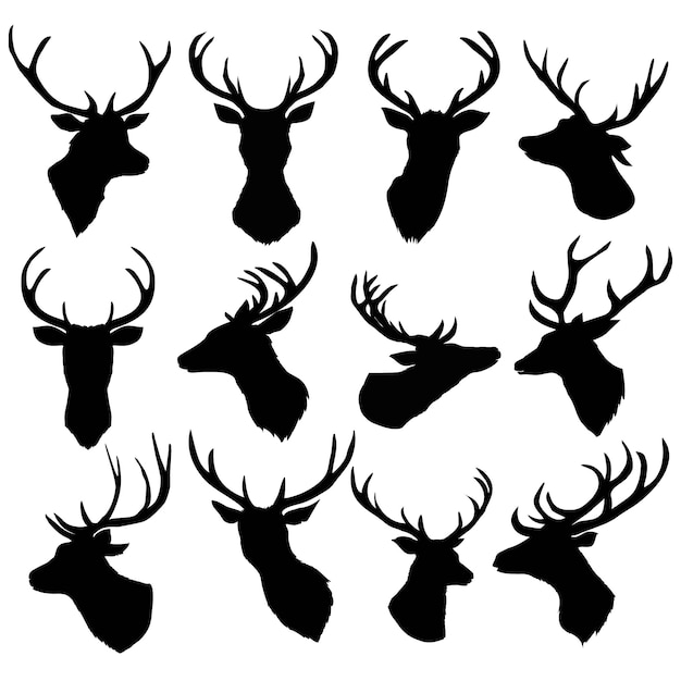 Deer silhouette, vector, illustration