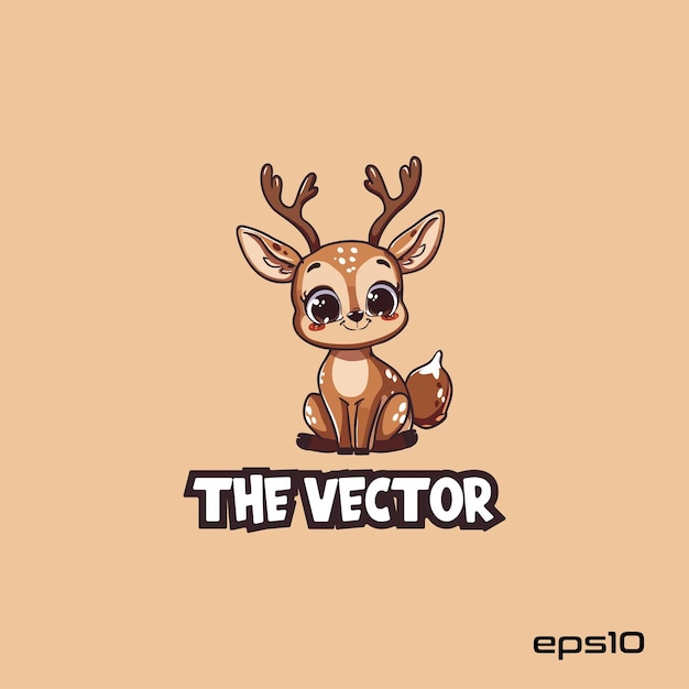 Deer sitting logo vector mascot character cartoon illustration eps10