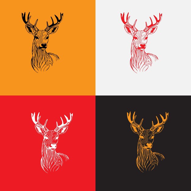 Vector deer victor art logo