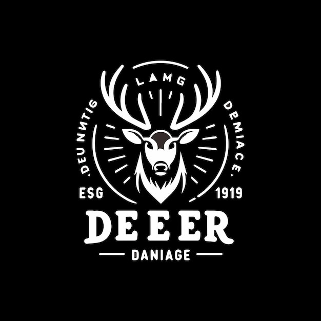 deer vintage logo black white