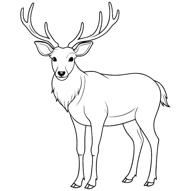 Vector a deer with antlers on its head and the word  deer  on it