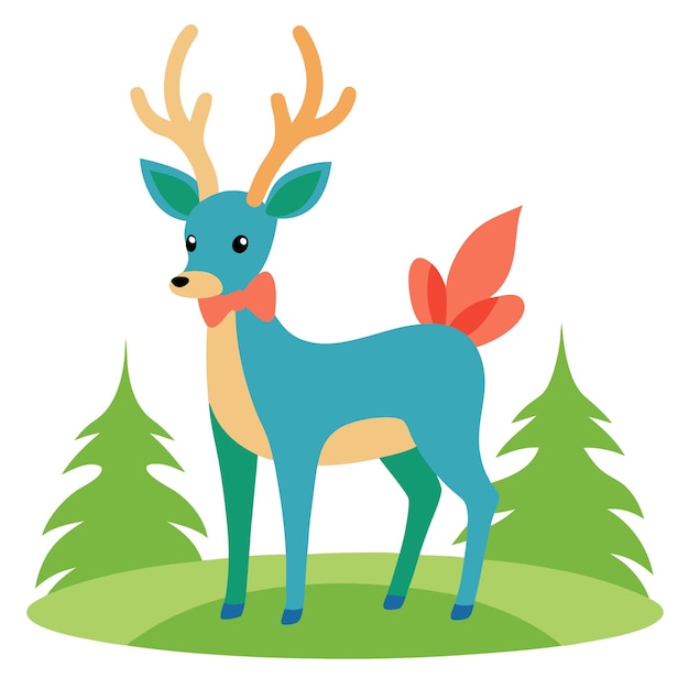 a deer with a bow tie on its neck