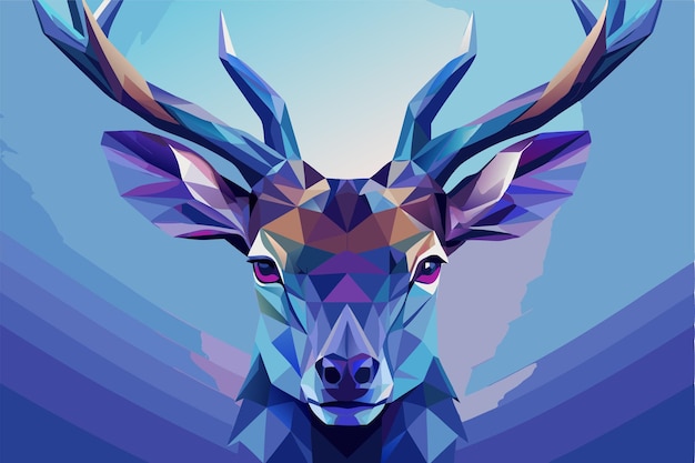 Vector a deer with a geometric pattern on its face