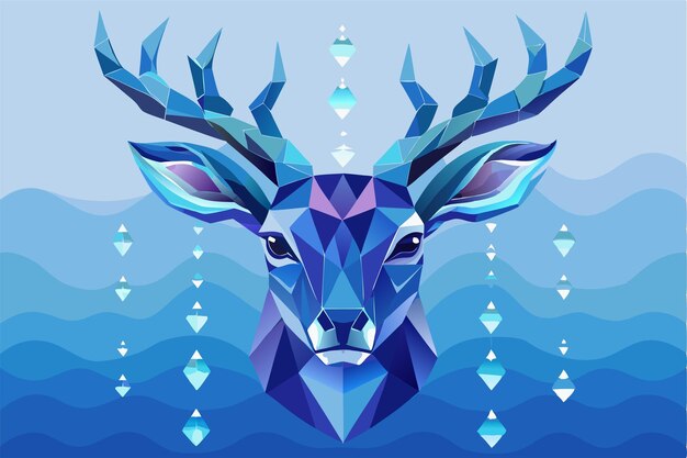 Vector a deer with a geometric pattern on its head