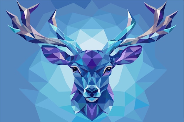 Vector a deer with a geometric pattern on its head