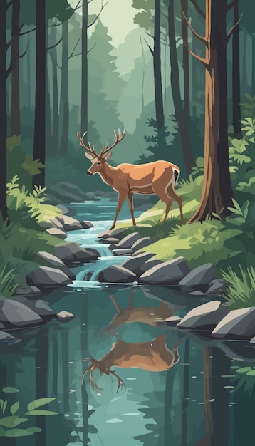 a deer in the woods by person