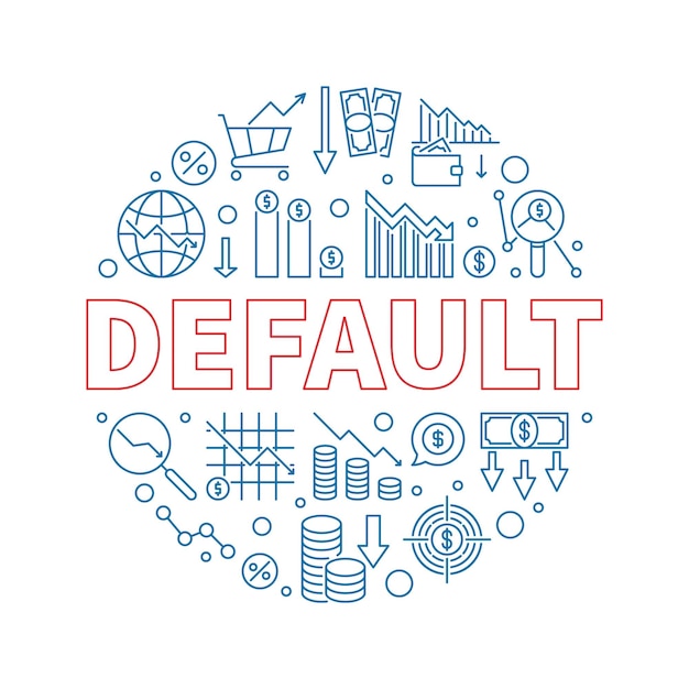 Default vector round line banner Banking Crisis illustration