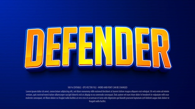 Defender 3d style editable text effect