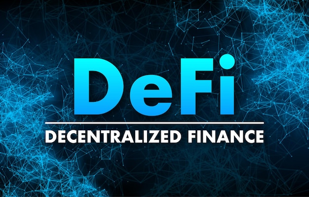 DeFi Decentralized Finance Financial technology blockchain Digital wallet Vector stock illustration