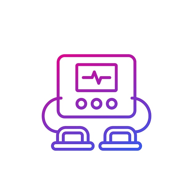 Defibrillator cpr device line icon