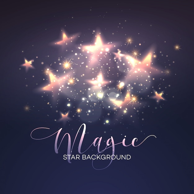 Defocused magic star background. Vector illustration