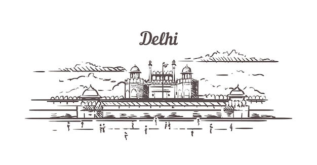 Delhi Red fort sketch