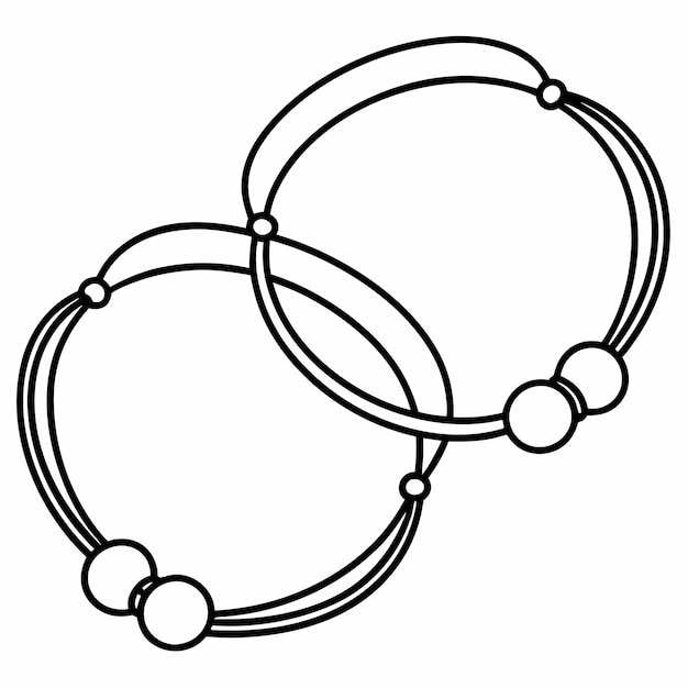 Vector delicate bracelets with simply the outlines