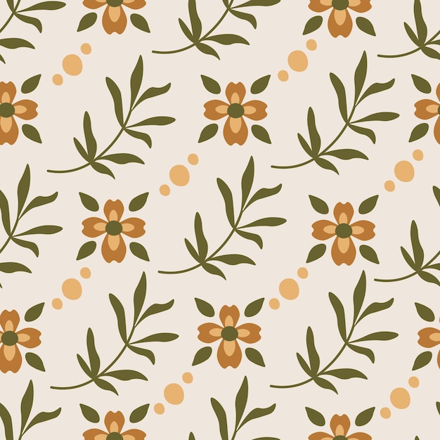 Delicate floral boho seamless pattern