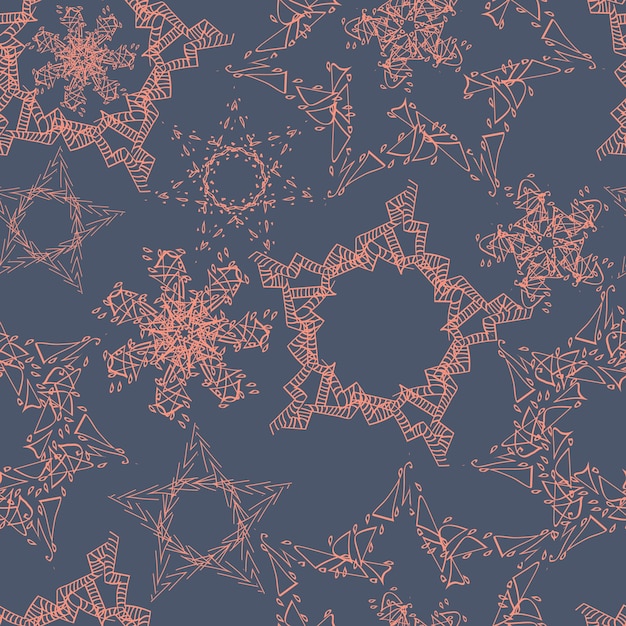 Delicate lace doilies stars vector seamless pattern