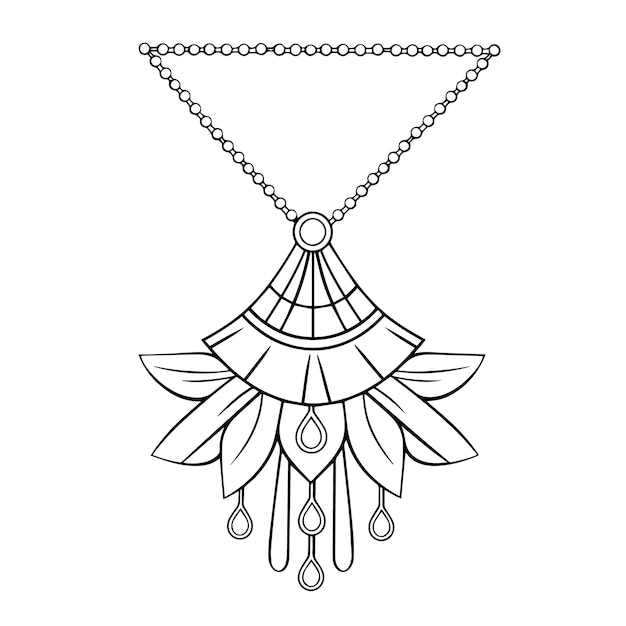 Delicate necklace outline icon for elegant jewelry designs