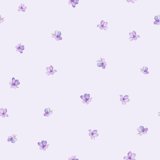 Delicate pattern with lavender flowers pastel colors watercolor illustrations