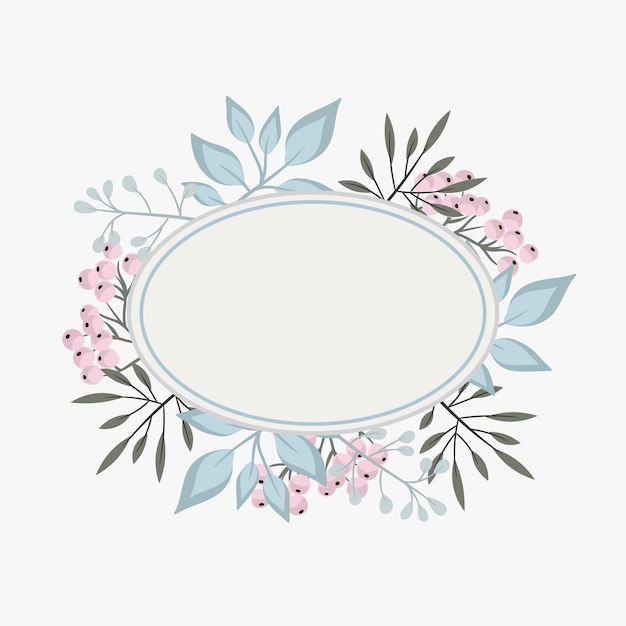 Delicate wedding floral vector design frame