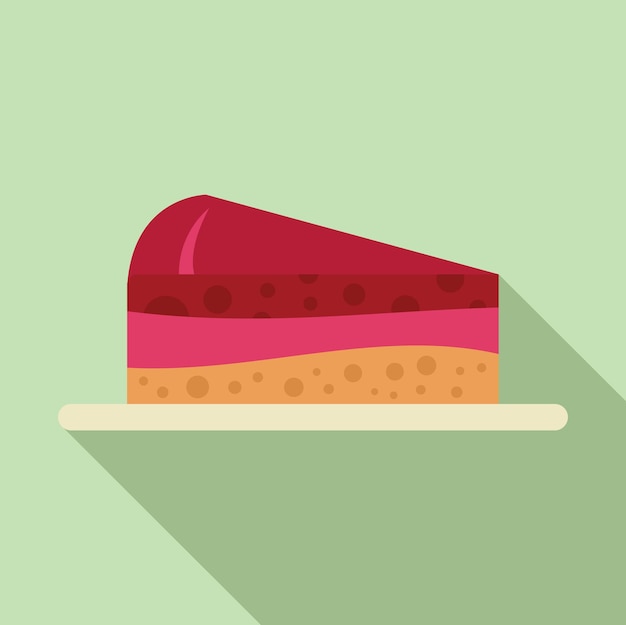 Vector delicious berry cake slice sitting on plate illustration