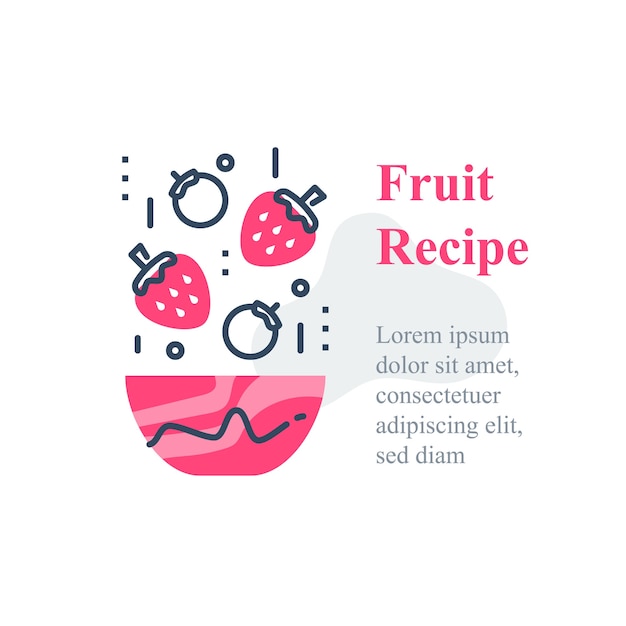 Delicious berry salad, simple recipe, eat healthy food