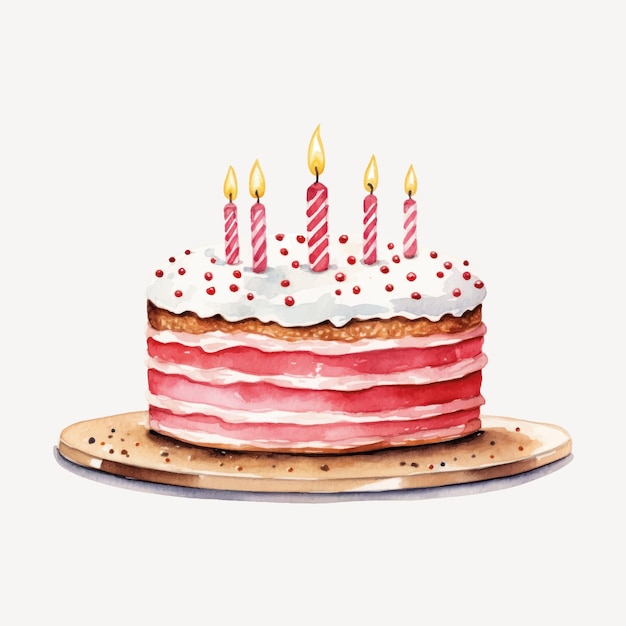 Delicious birthday cake illustration