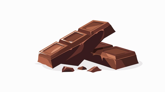 Delicious Bitter Chocolate Bar Piece Rectangular Chunk Vector