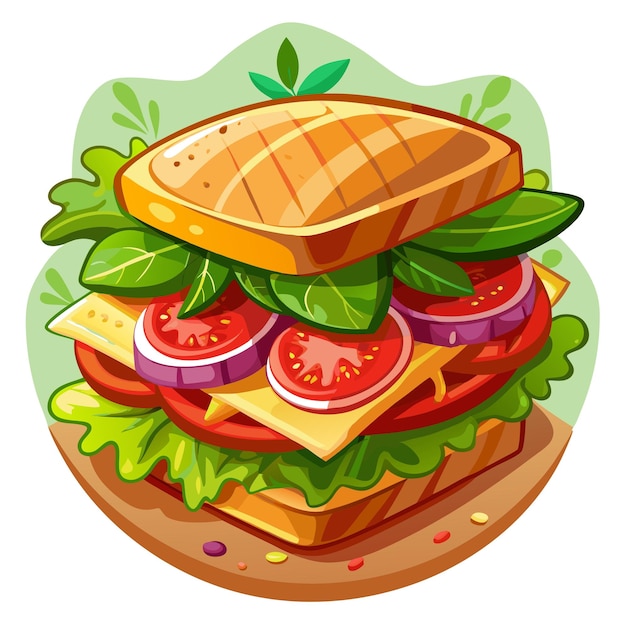 Vector delicious blt sandwich made with fresh ingredients