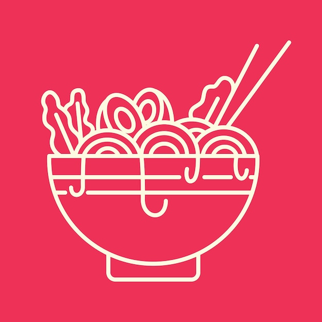 Delicious Bowl of Ramen Japanese Noodle Illustration Design for Apparel