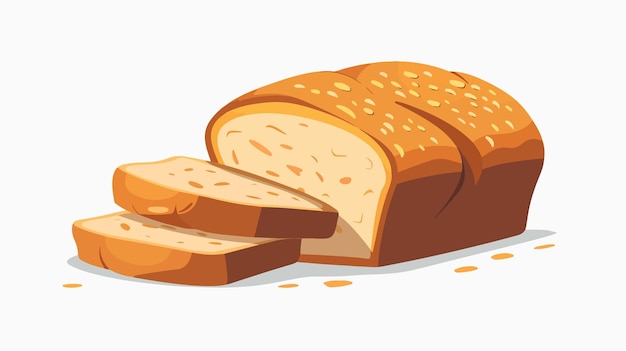 Delicious Bread Isolated Icon Flat Vector