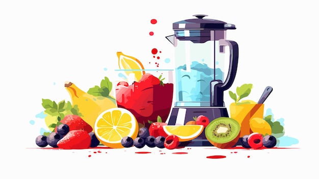 Vector delicious breakfast smoothie on white background