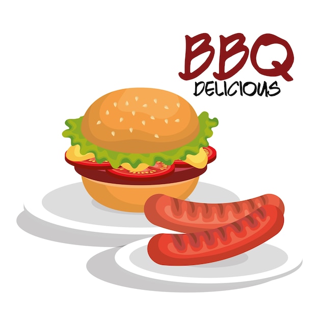 delicious burger and sausages bbq menu 