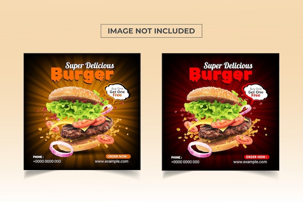 Delicious Burger social media post template