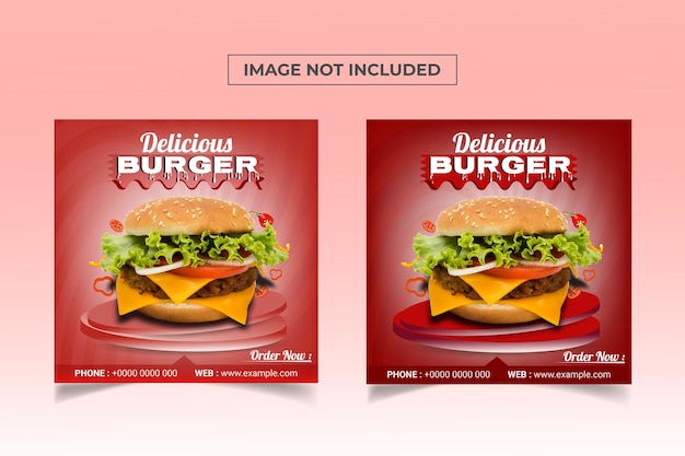 Delicious Burger social media post template