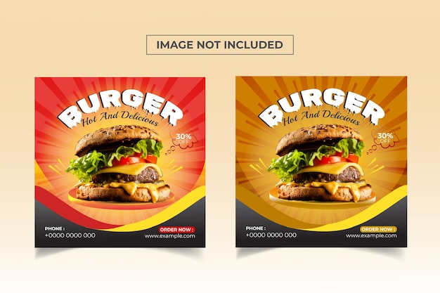 Delicious Burger social media post template