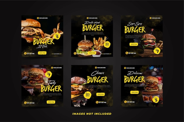 Delicious Burger Social Media Promotion for Instagram Template