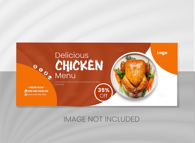 Vector delicious chicken facebook cover design