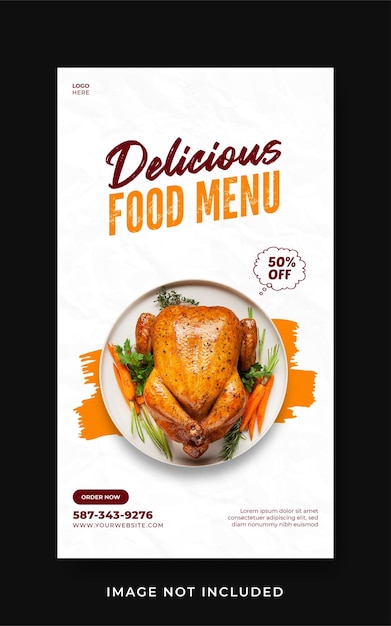 Delicious Chicken food menu promotion social media instagram story banner template