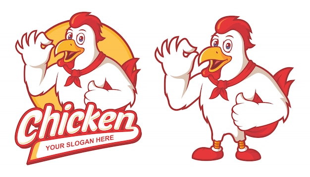 Delicious chicken restaurant logo template