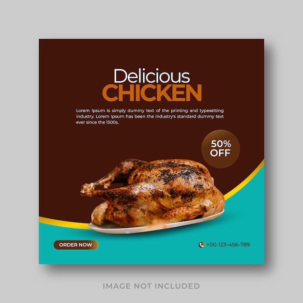 Delicious chicken social media post design