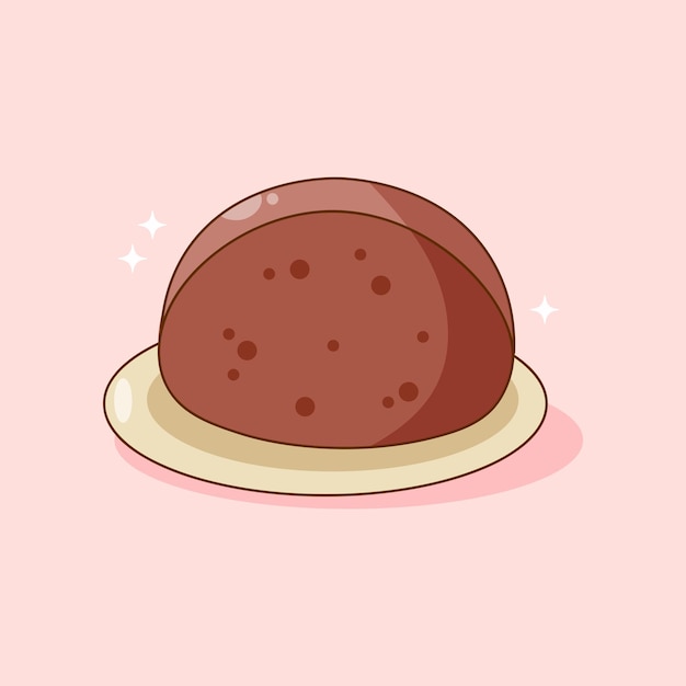 Delicious Chocolate Cake Doodle Illustration