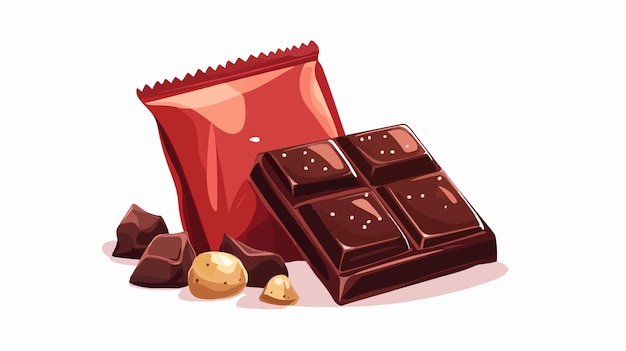 Vector delicious chocolate candy concept for sweet pastry product