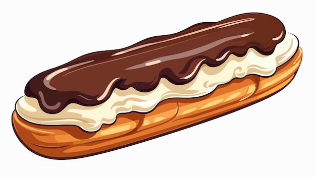 Vector delicious chocolate eclair cartoon vector for dessert food design