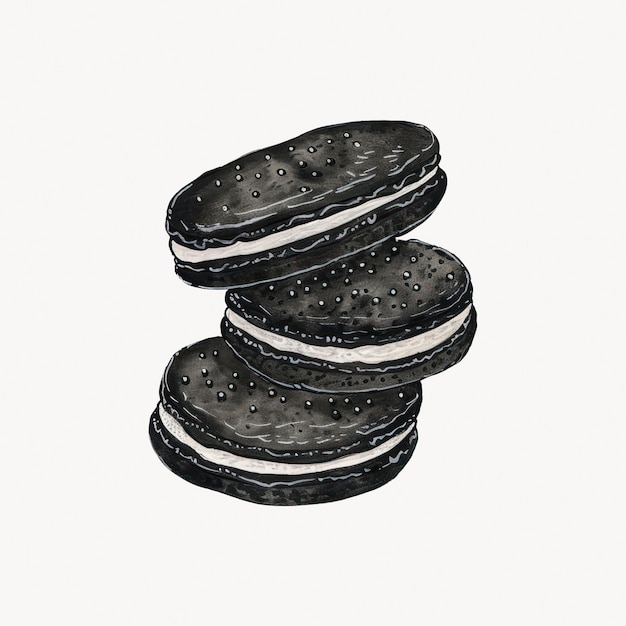 Vector delicious chocolate sandwich cookies stack