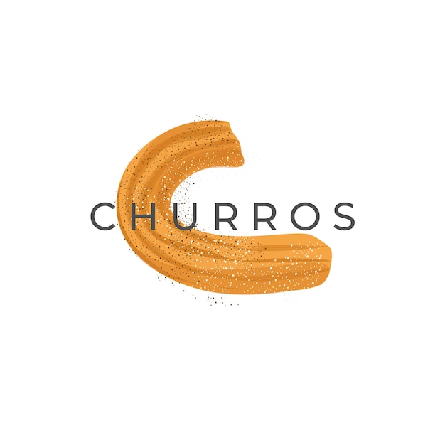 Delicious Churros Simple Illustration Logo With Sweet Sugar Sprinkle