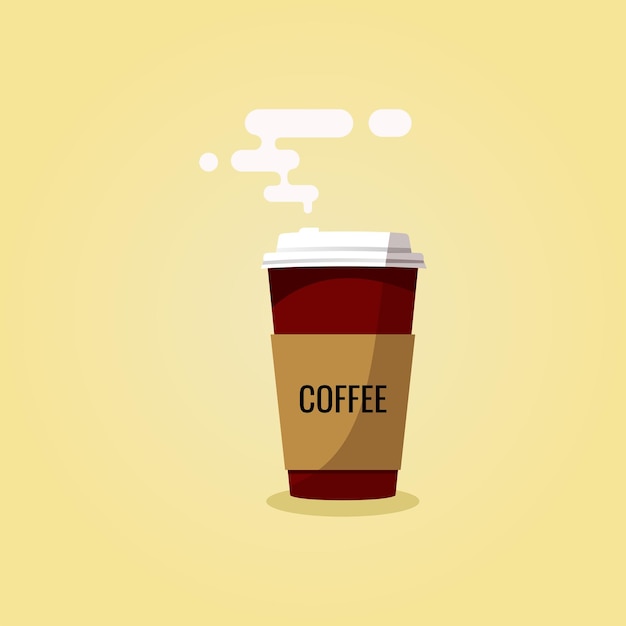 Delicious coffee paper cup icon. Drink vector illustration design